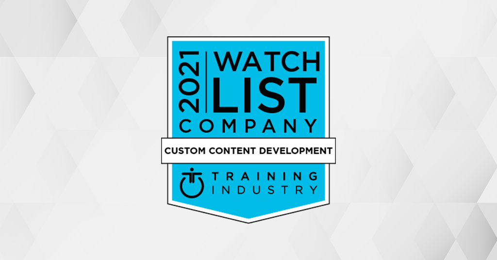 Training Industry’s 2021 Custom Content Development Companies Watch List
