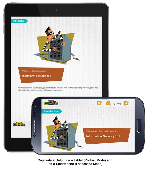 Captivate 9 - Output on a Tablet (Portrait Mode) & on a Smartphone (Landscape Mode)