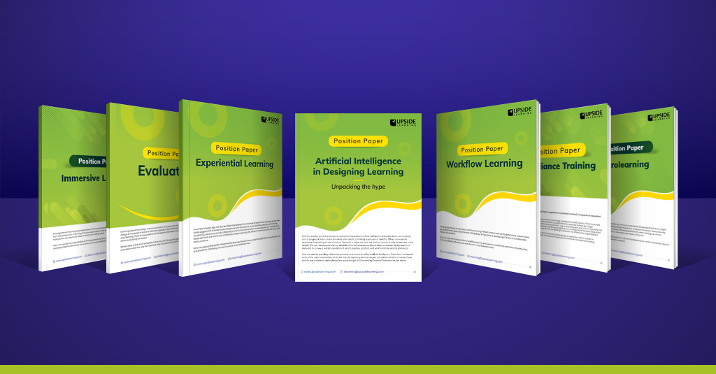 Image showcasing Upside Learning's Position Papers: A collection of thought-provoking papers offering expert insights, trends, and strategies that illuminate the landscape of learning and development.